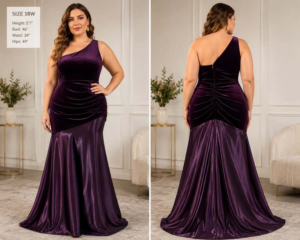 Wear your love One-Shoulder Velvet and Satin Mermaid Gown